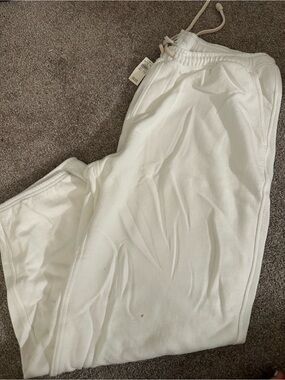 American Eagle White Drawstring Sweatpants